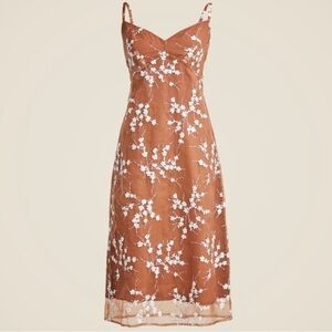 J Crew Collection Embroidered 90’s Core Strappy Slip Dress Midi Size 4